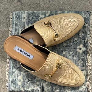 Steve Madden Men's Mateo Mule With Gold Horse Bit Raffia Size 12